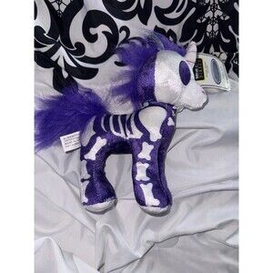 Purple Skelton Unicorn plush by ideal toys direct